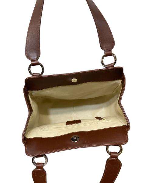 BVLGARI（ブルガリ）BVLGARI (ブルガリ) MAEBEA レザートートバッグ ブラウンの古着・服飾アイテム