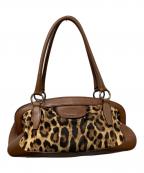 DOLCE & GABBANAドルチェ＆ガッバーナ）の古着「レオパード柄ハンドバッグ」｜ブラウン
