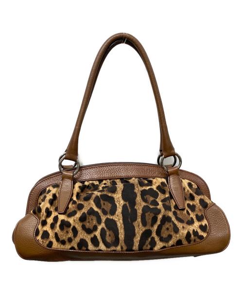 DOLCE & GABBANA（ドルチェ＆ガッバーナ）DOLCE & GABBANA (ドルチェ＆ガッバーナ) レオパード柄ハンドバッグ ブラウンの古着・服飾アイテム