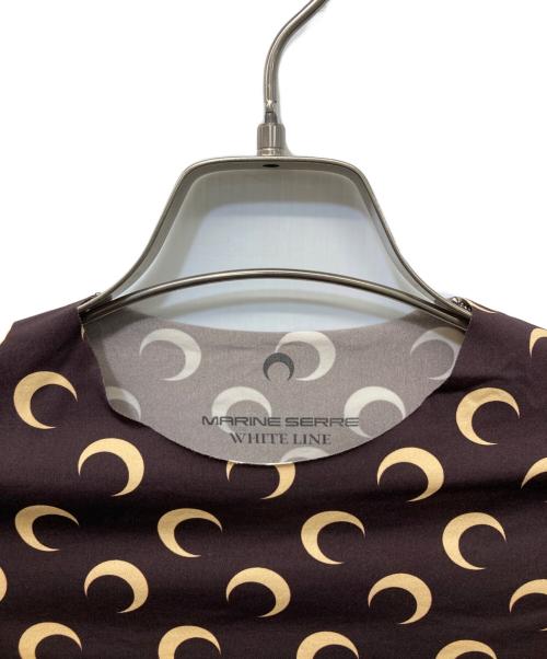 MARINE SERRE（マリーンセル）marine serre (マリーンセル) ムーンプリントタイトストレッチカットソー ブラウン サイズ:Sの古着・服飾アイテム