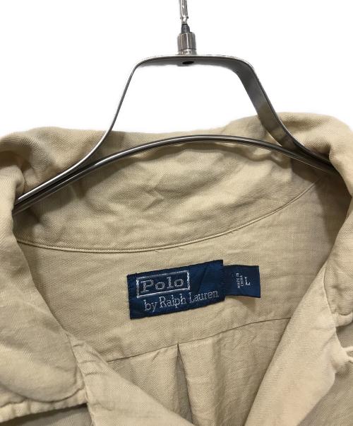 POLO RALPH LAUREN（ポロ・ラルフローレン）POLO RALPH LAUREN (ポロ・ラルフローレン) リネンシルクオープンカラーシャツ ベージュ サイズ:Lの古着・服飾アイテム