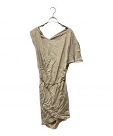 MM6 Maison Margiela（エムエムシックスメゾンマルジェラ）の古着「アシンメトリーシルクワンピース」｜ベージュ