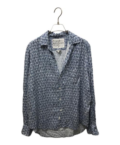 Frank&Eileen（フランクアンドアイリーン）Frank&Eileen (フランクアンドアイリーン) 総柄シャツ ブルー サイズ:XSの古着・服飾アイテム