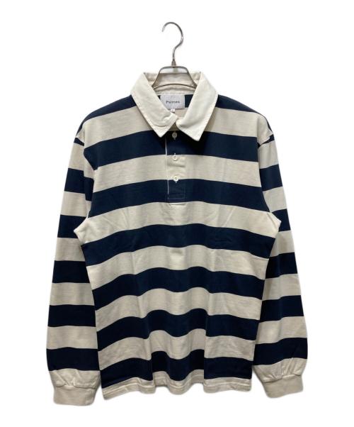 PALMES（PALMES）PALMES (PALMES) Colt Rugby Shirt ネイビー×アイボリー サイズ:Lの古着・服飾アイテム