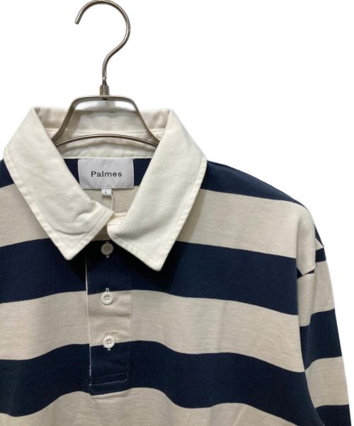 PALMES（PALMES）PALMES (PALMES) Colt Rugby Shirt ネイビー×アイボリー サイズ:Lの古着・服飾アイテム
