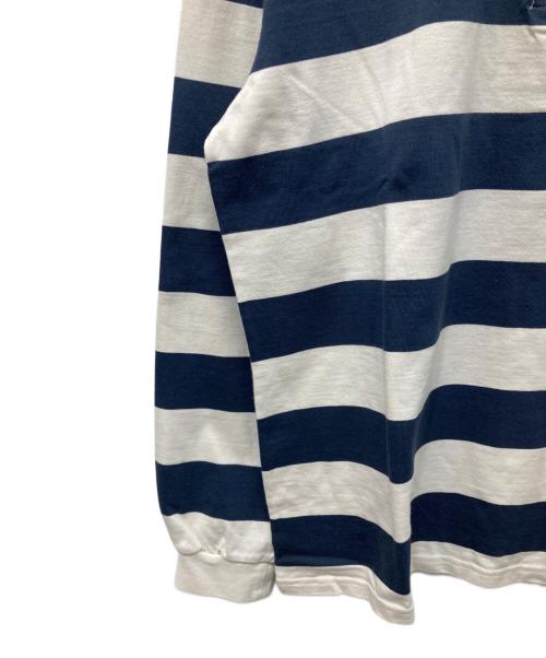 PALMES（PALMES）PALMES (PALMES) Colt Rugby Shirt ネイビー×アイボリー サイズ:Lの古着・服飾アイテム