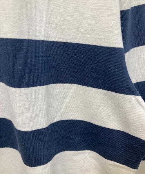 PALMES（PALMES）PALMES (PALMES) Colt Rugby Shirt ネイビー×アイボリー サイズ:Lの古着・服飾アイテム