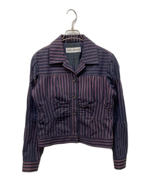 ISSEY MIYAKE（イッセイミヤケ）ISSEY MIYAKE (イッセイミヤケ) 変形デザインジャケット パープル サイズ:3の古着・服飾アイテム