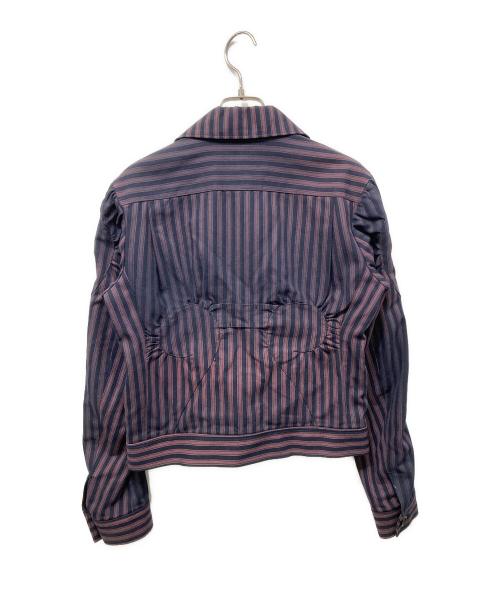 ISSEY MIYAKE（イッセイミヤケ）ISSEY MIYAKE (イッセイミヤケ) 変形デザインジャケット パープル サイズ:3の古着・服飾アイテム