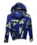 PLEATS PLEASEプリーツプリーズ）の古着「プリーツジップパーカー」｜ブルー×イエロー