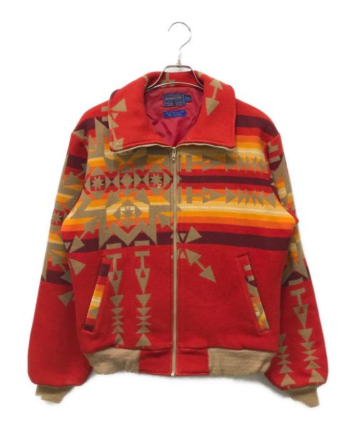 PENDLETON（ペンドルトン）PENDLETON (ペンドルトン) ネイティブッジップアップジャケット レッド サイズ:Mの古着・服飾アイテム