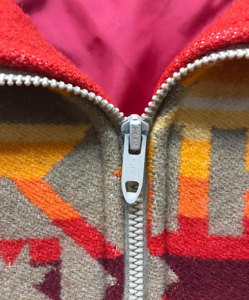 PENDLETON（ペンドルトン）PENDLETON (ペンドルトン) ネイティブッジップアップジャケット レッド サイズ:Mの古着・服飾アイテム