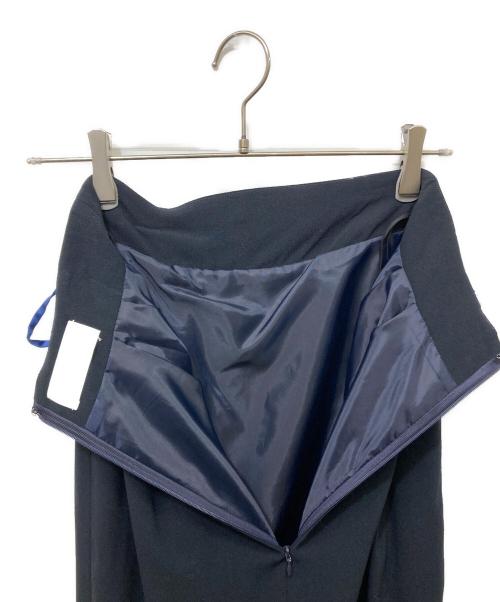 Mame Kurogouchi（マメクロゴウチ）mame kurogouchi (マメクロゴウチ) SILK LAME PRINT WRAP SKIRT ネイビー サイズ:1の古着・服飾アイテム