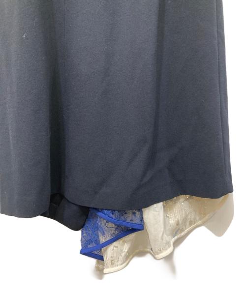 Mame Kurogouchi（マメクロゴウチ）mame kurogouchi (マメクロゴウチ) SILK LAME PRINT WRAP SKIRT ネイビー サイズ:1の古着・服飾アイテム