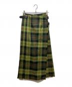 O'NEIL OF DUBLINオニールオブダブリン）の古着「ウールチェックラップスカート」｜グリーン