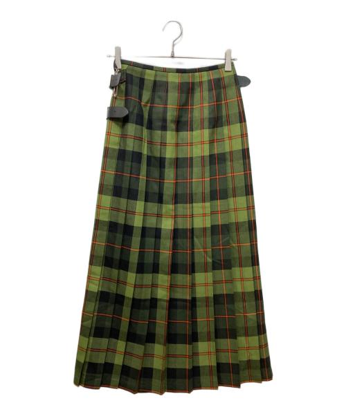 O'NEIL OF DUBLIN（オニールオブダブリン）O'NEIL OF DUBLIN (オニールオブダブリン) ウールチェックラップスカート グリーン サイズ:8の古着・服飾アイテム