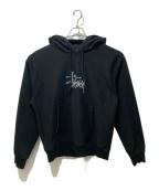 stussyステューシー）の古着「Basic Embroidered Hoodie」｜ブラック