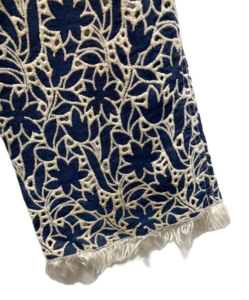 GAULTIER JEANS（ゴルチエジーンズ）GAULTIER JEANS (ゴルチエジーンズ) 刺繍フレアパンツ インディゴ サイズ:64の古着・服飾アイテム