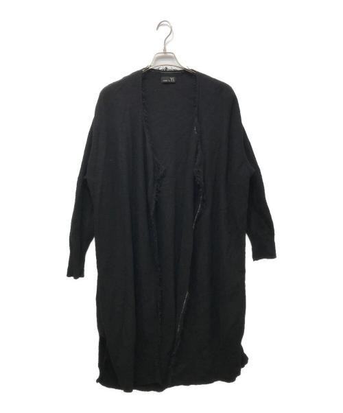 RIMAT by Y's（リスマットバイワイズ）RIMAT by Y's (リスマットバイワイズ) フリンジ加工 ウールロングカーディガン ブラック サイズ:2の古着・服飾アイテム