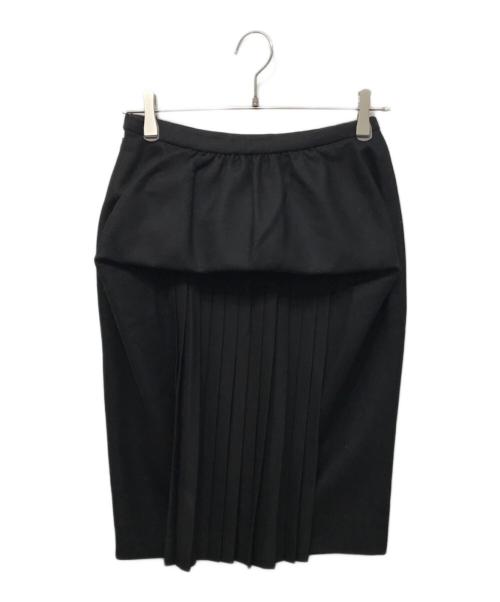 FENDI（フェンディ）FENDI (フェンディ) プリーツ切替ウールスカート ブラック サイズ:40の古着・服飾アイテム