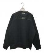 UNDERCOVERアンダーカバー）の古着「シンセティックレザー切替スウェット」｜ブラック