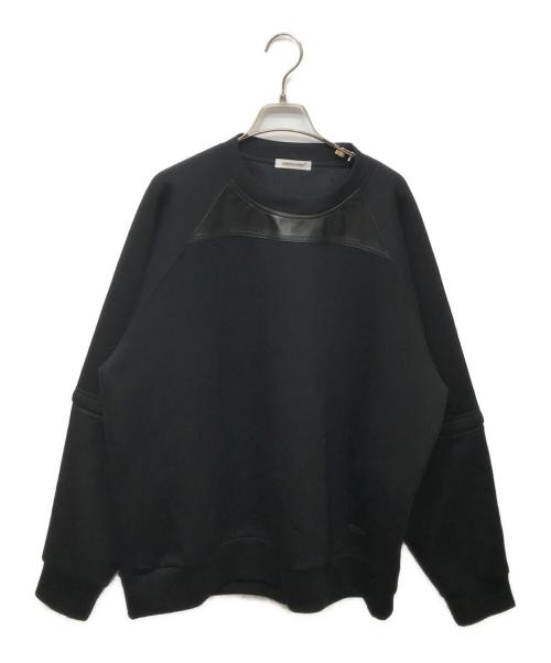 UNDERCOVER（アンダーカバー）UNDERCOVER (アンダーカバー) シンセティックレザー切替スウェット ブラック サイズ:4の古着・服飾アイテム