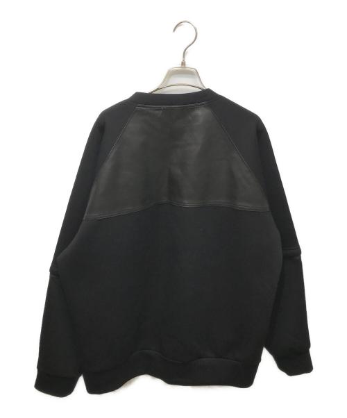 UNDERCOVER（アンダーカバー）UNDERCOVER (アンダーカバー) シンセティックレザー切替スウェット ブラック サイズ:4の古着・服飾アイテム