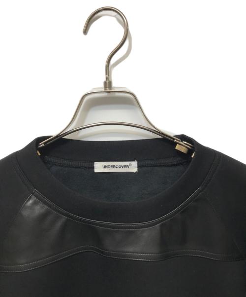 UNDERCOVER（アンダーカバー）UNDERCOVER (アンダーカバー) シンセティックレザー切替スウェット ブラック サイズ:4の古着・服飾アイテム