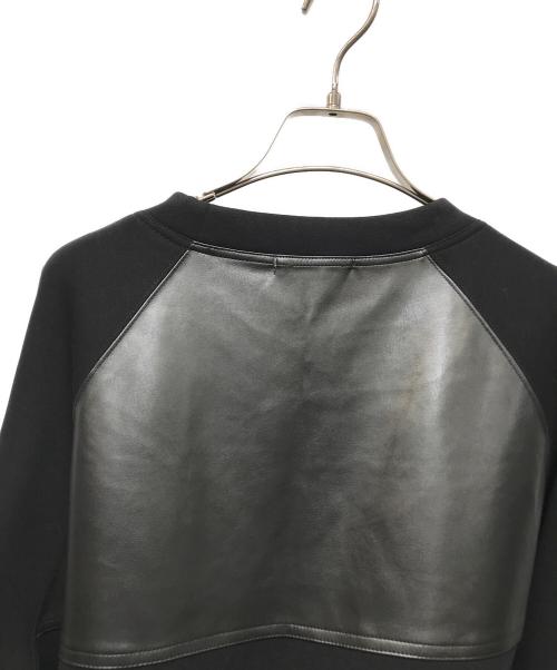 UNDERCOVER（アンダーカバー）UNDERCOVER (アンダーカバー) シンセティックレザー切替スウェット ブラック サイズ:4の古着・服飾アイテム