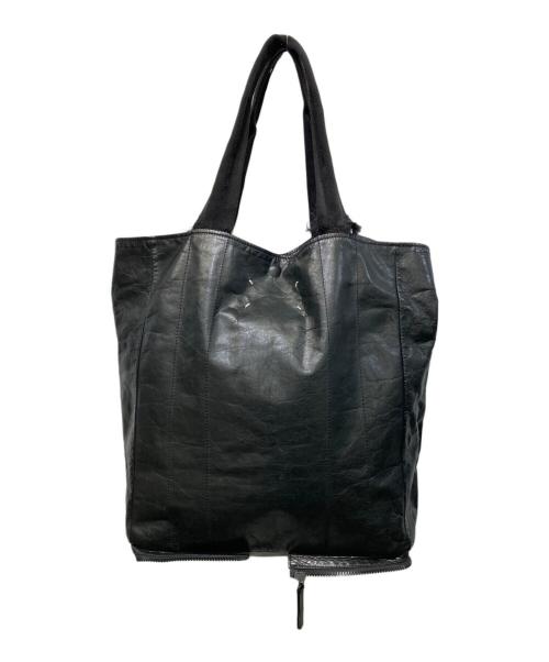 Maison Margiela（メゾンマルジェラ）Maison Margiela (メゾンマルジェラ) ジップデザイン レザートート ブラックの古着・服飾アイテム