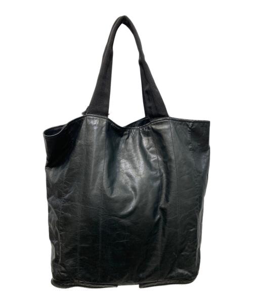 Maison Margiela（メゾンマルジェラ）Maison Margiela (メゾンマルジェラ) ジップデザイン レザートート ブラックの古着・服飾アイテム