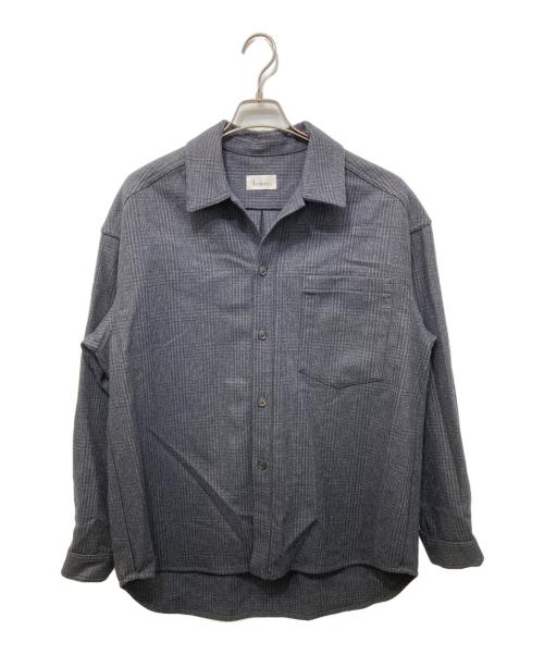 lownn（ローン）lownn (ローン) ウールグレンチェックシャツ チャコールグレー サイズ:46の古着・服飾アイテム