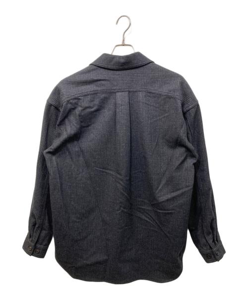 lownn（ローン）lownn (ローン) ウールグレンチェックシャツ チャコールグレー サイズ:46の古着・服飾アイテム