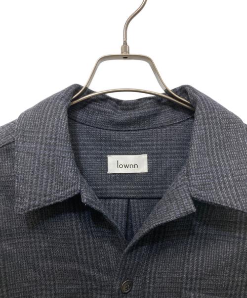 lownn（ローン）lownn (ローン) ウールグレンチェックシャツ チャコールグレー サイズ:46の古着・服飾アイテム
