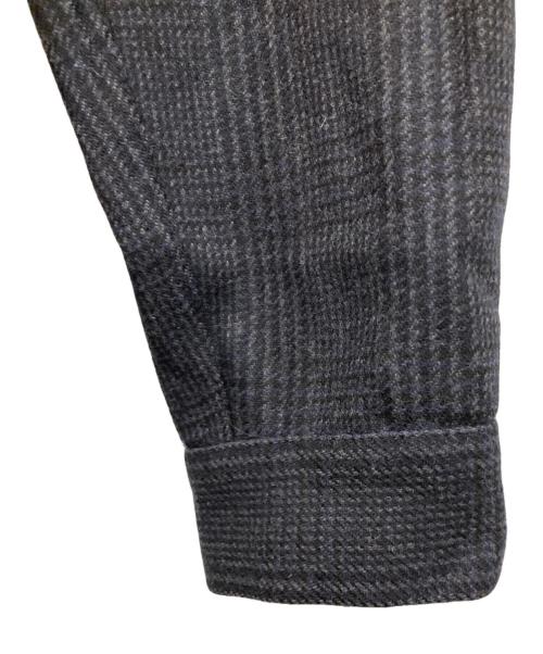 lownn（ローン）lownn (ローン) ウールグレンチェックシャツ チャコールグレー サイズ:46の古着・服飾アイテム