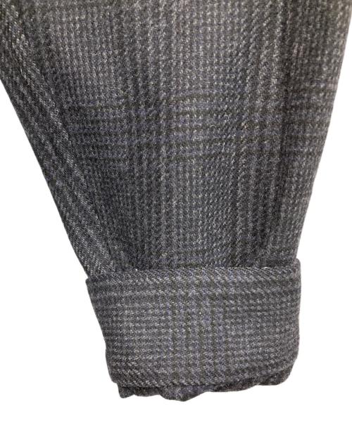 lownn（ローン）lownn (ローン) ウールグレンチェックシャツ チャコールグレー サイズ:46の古着・服飾アイテム