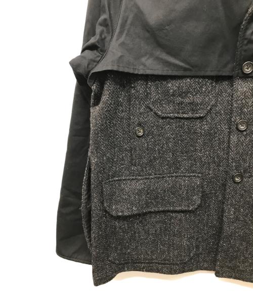 WOOLRICH（ウールリッチ）WOOLRICH (ウールリッチ) ツイード切替ハンティングジャケット ブラック×グレー サイズ:Lの古着・服飾アイテム