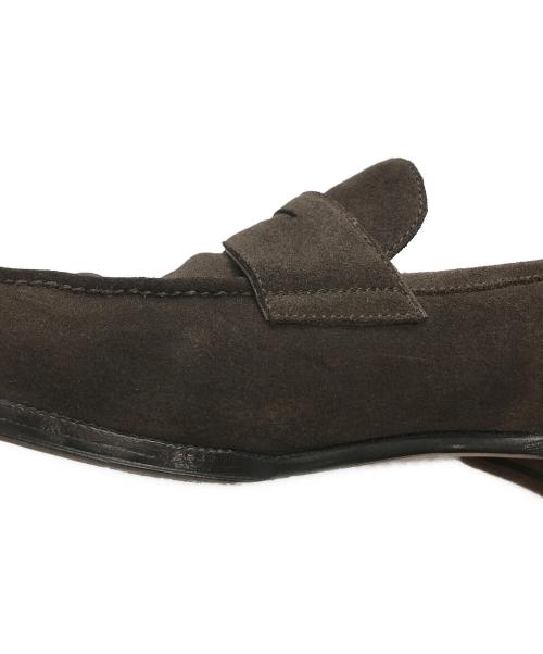 ENZO BONAFE（エンツォボナフェ）Enzo bonafe (エンツォボナフェ) スウェードコインローファー ブラウン サイズ:8 1/2の古着・服飾アイテム