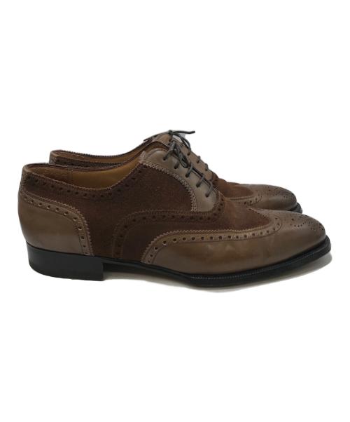 ENZO BONAFE（エンツォボナフェ）Enzo bonafe (エンツォボナフェ) スウェード切替ウィングチップシューズ ブラウン サイズ:8 1/2の古着・服飾アイテム