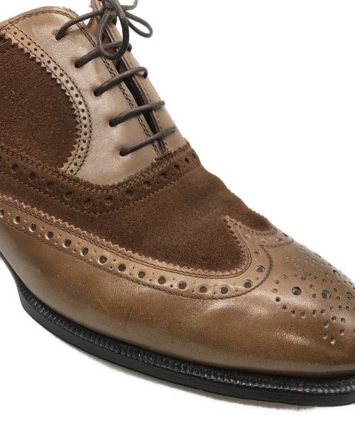 ENZO BONAFE（エンツォボナフェ）Enzo bonafe (エンツォボナフェ) スウェード切替ウィングチップシューズ ブラウン サイズ:8 1/2の古着・服飾アイテム