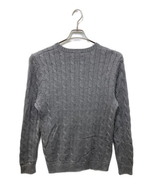 POLO RALPH LAUREN（ポロ・ラルフローレン）POLO RALPH LAUREN (ポロ・ラルフローレン) ポロベア刺繍ケーブルニット グレー サイズ:Lの古着・服飾アイテム