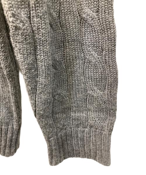 POLO RALPH LAUREN（ポロ・ラルフローレン）POLO RALPH LAUREN (ポロ・ラルフローレン) ポロベア刺繍ケーブルニット グレー サイズ:Lの古着・服飾アイテム