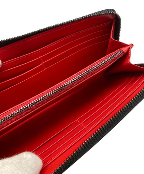 Christian Louboutin（クリスチャン・ルブタン）Christian Louboutin (クリスチャン・ルブタン) パネトーネ スパイクスタッズラウンドファスナーウォレット ブラックの古着・服飾アイテム