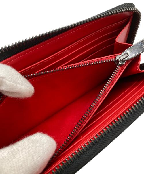 Christian Louboutin（クリスチャン・ルブタン）Christian Louboutin (クリスチャン・ルブタン) パネトーネ スパイクスタッズラウンドファスナーウォレット ブラックの古着・服飾アイテム