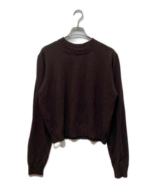 TAKAHIROMIYASHITA TheSoloIst.（タカヒロミヤシタ ザソロイスト）TAKAHIROMIYASHITA TheSoloIst. (タカヒロミヤシタ ザソロイスト) ラムウールクロップドニット ブラウン サイズ:SIZE 48の古着・服飾アイテム