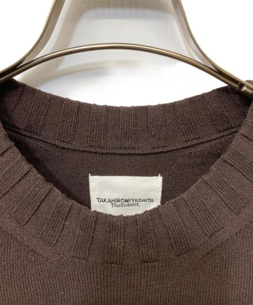TAKAHIROMIYASHITA TheSoloIst.（タカヒロミヤシタ ザソロイスト）TAKAHIROMIYASHITA TheSoloIst. (タカヒロミヤシタ ザソロイスト) ラムウールクロップドニット ブラウン サイズ:SIZE 48の古着・服飾アイテム