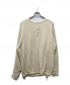 Fake Ass Flowersフェイク アス フラワーズ）の古着「ヘンリーネックカットソー」｜ベージュ
