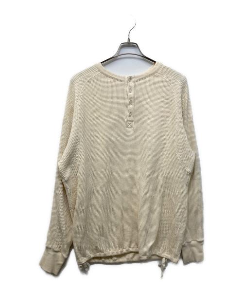 Fake Ass Flowers（フェイク アス フラワーズ）Fake Ass Flowers (フェイク アス フラワーズ) ヘンリーネックカットソー ベージュ サイズ:Lの古着・服飾アイテム