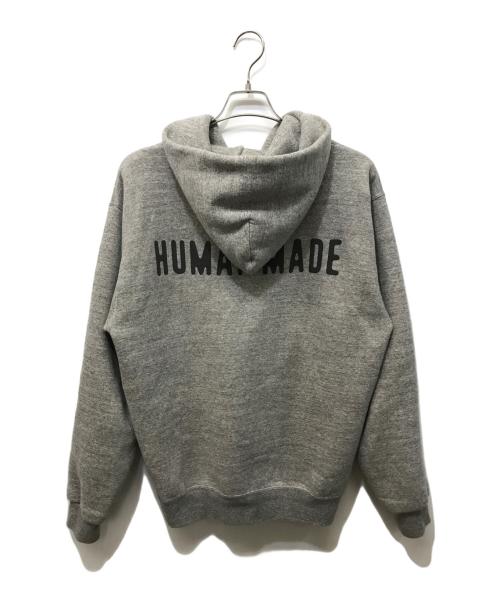 HUMAN MADE（ヒューマンメイド）HUMAN MADE (ヒューマンメイド) バックロゴジップパーカー グレー サイズ:Mの古着・服飾アイテム