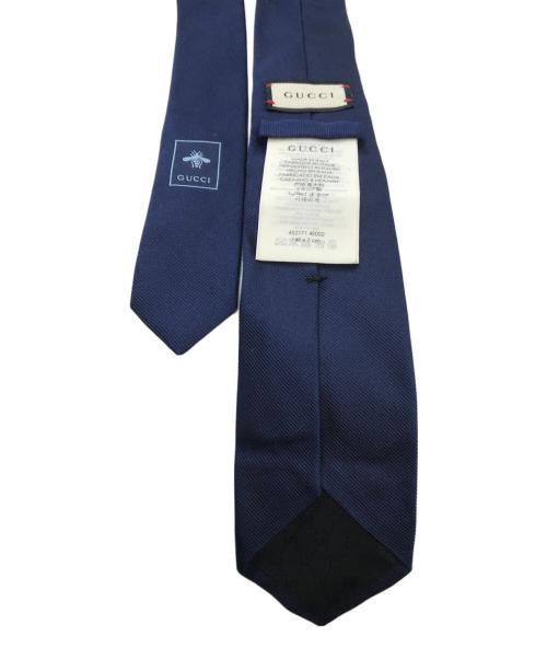 GUCCI（グッチ）GUCCI (グッチ) キングスネーク シルク ネクタイ ネイビー サイズ:148x7cmの古着・服飾アイテム